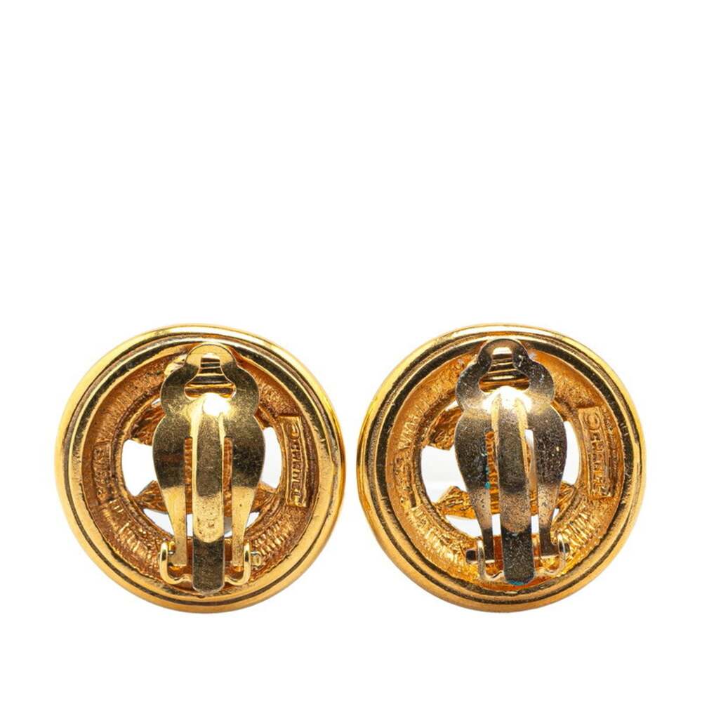 Chanel Cc Logo Round Clip-On Earrings #208259C53B - Picture 2 of 4
